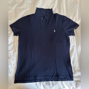 Ralph Lauren Navy Slim Fit Polo Shirt (Large)